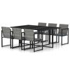 vidaXL Salon de jardin 7 pcs avec coussins R&eacute;sine tress&eacute;e Gris