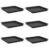 vidaXL Plateau carr&eacute; &agrave; fleurs 6 pc Noir 36 x 36 x 2,5 cm Plastique