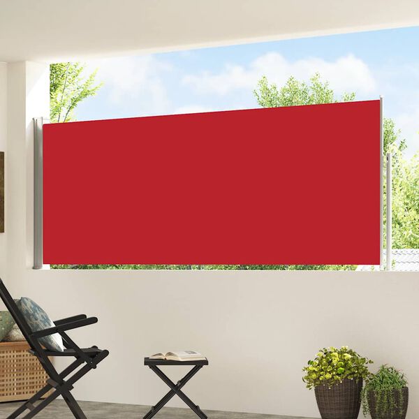 vidaXL Auvent lat&eacute;ral r&eacute;tractable de patio 120x500 cm Rouge