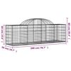 vidaXL Paniers à gabions arqués 14 pcs 200x50x60/80 cm fer galvanisé