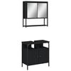 vidaXL Ensemble de meubles salle de bain 2 pcs noir bois d'ing&eacute;nierie