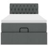 vidaXL Cadre de lit ottoman avec matelas gris foncé 90x190 cm tissu
