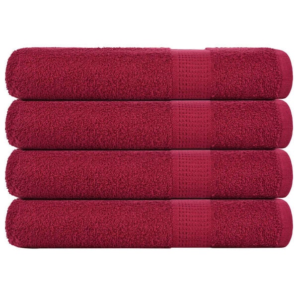 vidaXL Serviettes FROGN 4 pcs bordeaux 100x200 cm 360 g/m&sup2;
