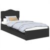 vidaXL Lit de Rangement R&eacute;glable Noir 100 x 200 cm Bois d'ing&eacute;nierie