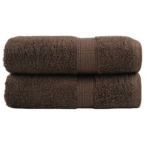 vidaXL Serviettes de toilette premium SOLUND 2 pi&egrave;ces Marron 30 x 30 cm 600 g/m&sup2;