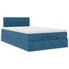 vidaXL Cadre de lit ottoman avec matelas bleu foncé 120x200 cm velours