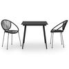 vidaXL Ensemble &agrave; manger d'ext&eacute;rieur 3 pcs Rotin PVC Noir