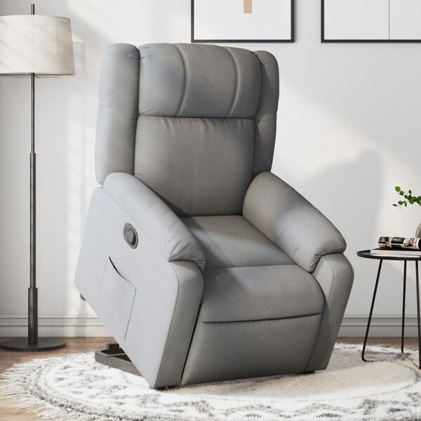 vidaXL Fauteuil inclinable Gris clair Tissu