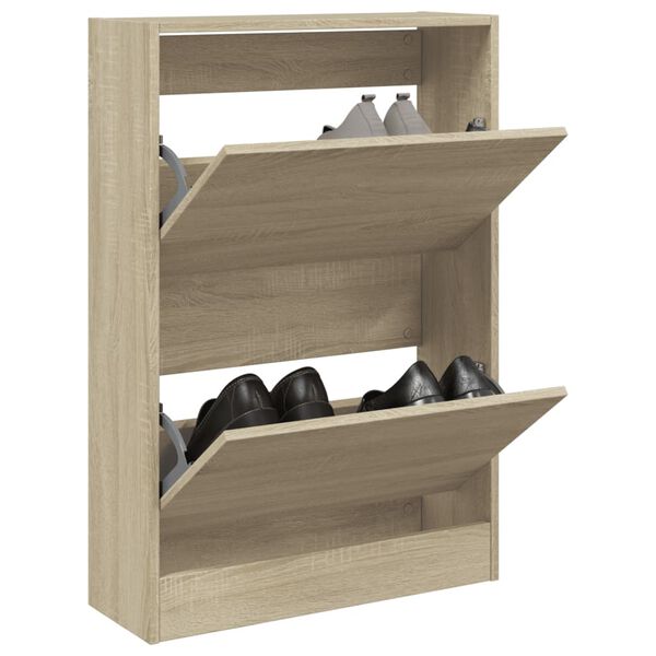 vidaXL Armoire &agrave; chaussures ch&ecirc;ne sonoma 60x21x87,5 cm bois ing&eacute;nierie