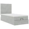 vidaXL Cadre de lit ottoman et matelas gris clair 90x200 cm velours