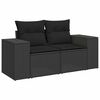 vidaXL Ensemble de canap&eacute; de jardin avec coussin 11 pcs Noir polyrotin