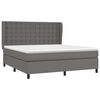 vidaXL Sommier &agrave; lattes de lit avec matelas Gris 160x200 cm Similicuir