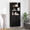 vidaXL Haut Armoire avec tiroir 2 pcs Ch&ecirc;ne noir Bois d'ing&eacute;nierie