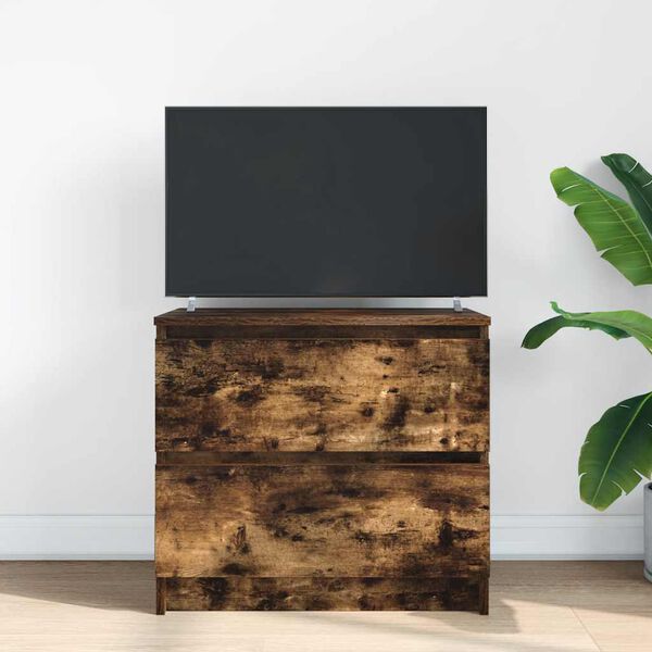 vidaXL Meuble TV ch&ecirc;ne fum&eacute; 60x35x54 cm bois d'ing&eacute;nierie