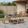 vidaXL Ensemble &agrave; manger de jardin et coussins 11 pcs m&eacute;lange beige