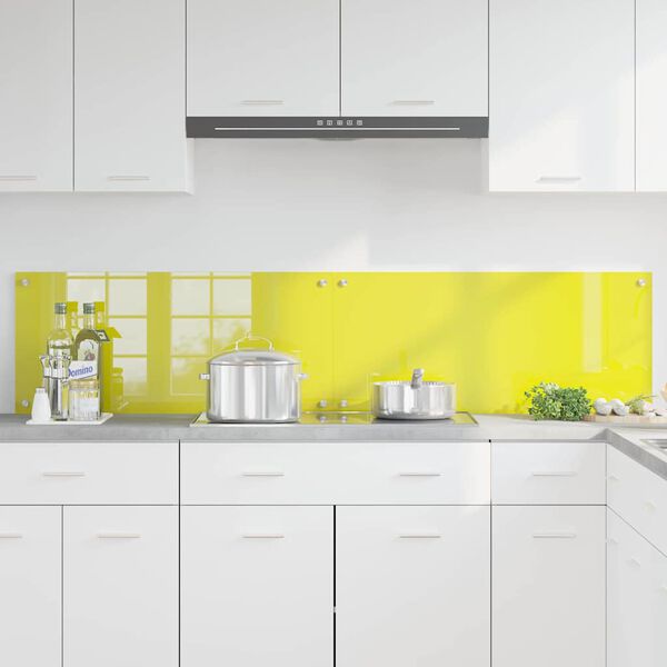 vidaXL Protection de cuisine 2 pcs Jaune 90 x 40 cm verre tremp&eacute;