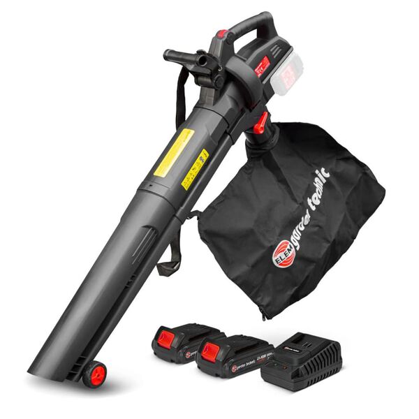 ELEM Garden Technic D&eacute;chiqueteuse aspirateur rechargeable 3en1 2x20 V