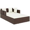 vidaXL Chaise longue avec coussins marron 182x118x63 cm r&eacute;sine tress&eacute;e