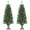 vidaXL Sapins de No&euml;l artificiels 2 pcs 100 LED vert 120 cm