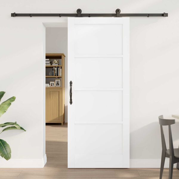 vidaXL Porte coulissante ORKDAL Blanc 83 x 202 cm Pin massif