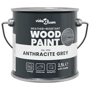 vidaXL Peinture pour bois Gris 16,5 x 16,5 x 15,9 cm Impression murale