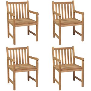 vidaXL Chaises d'ext&eacute;rieur lot de 4 Bois de teck solide