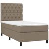 vidaXL Sommier &agrave; lattes de lit avec matelas Taupe 80x200 cm Tissu