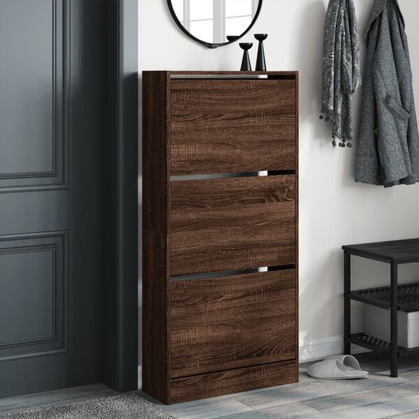 vidaXL Armoire à chaussures chêne marron 60x21x125,5cm bois ingénierie