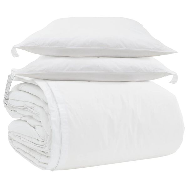 vidaXL Ensemble de Duvet avec oreiller 3 pcs Blanc Plume de canard