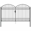 vidaXL Portail de clôture avec verrouillage Gris 300 x 175 cm Acier
