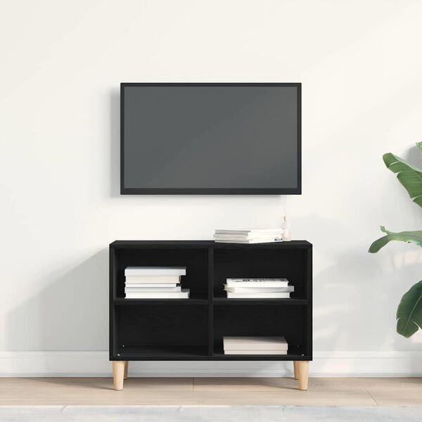 vidaXL Meuble TV Ch&ecirc;ne noir 69,5 x 30 x 50 cm Bois d'ing&eacute;nierie