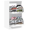 vidaXL Armoire à chaussures 2 tiroirs rabattables blanc 60x42x108 cm