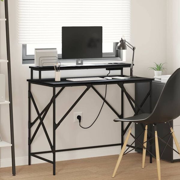 vidaXL Bureau Chêne noir 100 x 50 x 86,5 cm Bois d'ingénierie