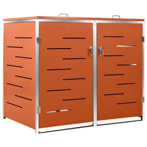 vidaXL Abri pour deux poubelles 138x77,5x112,5 cm Inox