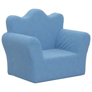 vidaXL Canap&eacute; pour enfants bleu peluche douce
