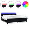 vidaXL Sommier &agrave; lattes de lit avec matelas et LED noir 200x210 cm Velours