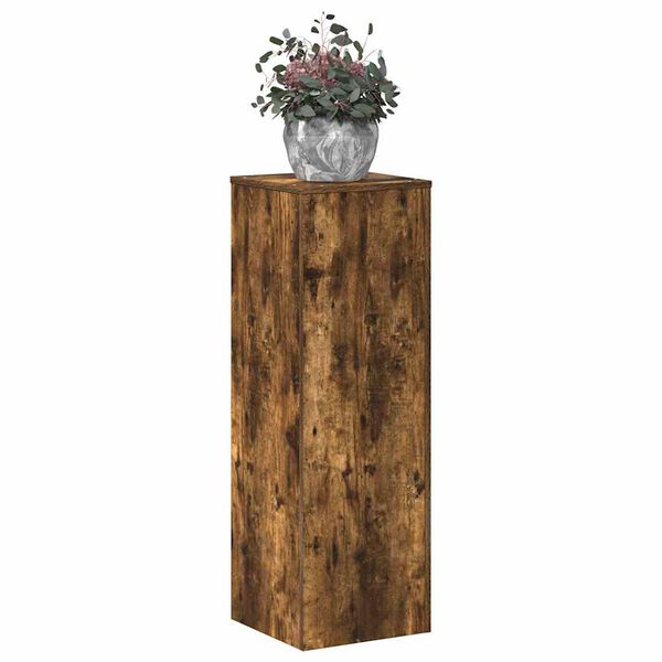 vidaXL Support pour plantes ch&ecirc;ne fum&eacute; 33x33x100 cm bois d'ing&eacute;nierie
