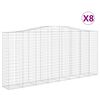 vidaXL Paniers à gabions arqués 8 pcs 400x50x180/200 cm Fer galvanisé