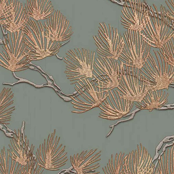 DUTCH WALLCOVERINGS Papier peint Motif avec pins Vert