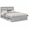 vidaXL Cadre de lit Gris Sonoma 150 x 200 cm Bois de pin massif