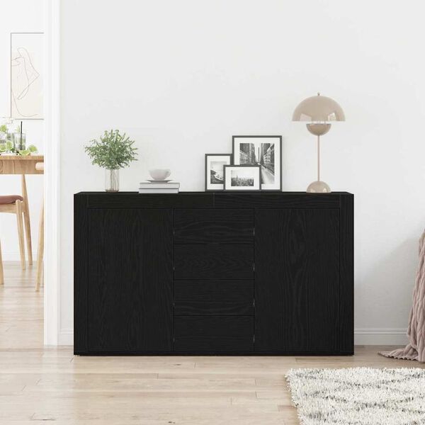 vidaXL Buffet Ch&ecirc;ne noir 120 x 36 x 69 cm Bois d'ing&eacute;nierie