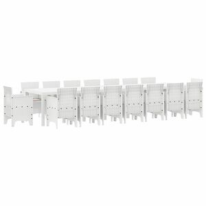 vidaXL Ensemble de salle &agrave; manger de jardin avec coussins 17 pcs Blanc