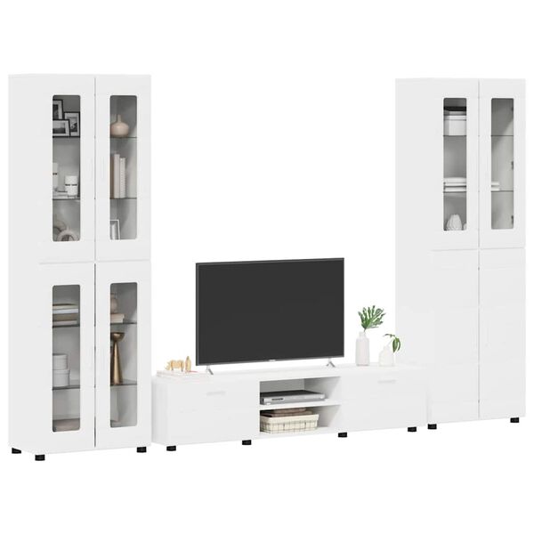vidaXL Ensemble meuble TV avec tiroir FLORIN Blanc Bois d'ing&eacute;nierie