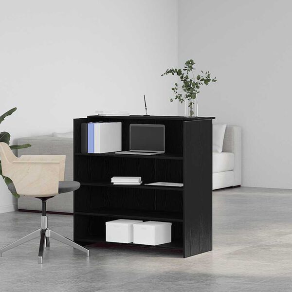vidaXL Bureau de r&eacute;ception Ch&ecirc;ne noir 100x50x103,5 cm Bois d'ing&eacute;nierie