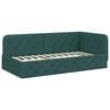 vidaXL Cadre de lit d'angle Vert fonc&eacute; 100 x 200 cm tissu