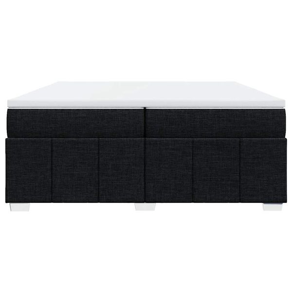 vidaXL Sommier &agrave; lattes de lit avec matelas Noir 200x200 cm Tissu