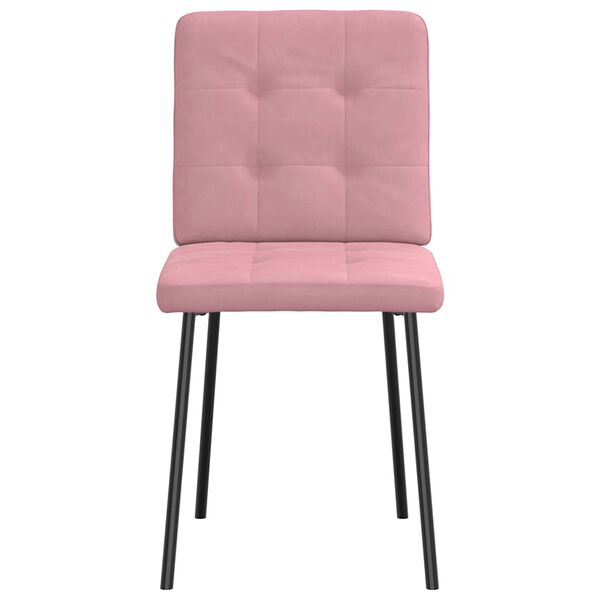 vidaXL Chaises &agrave; manger lot de 4 Rose Velours