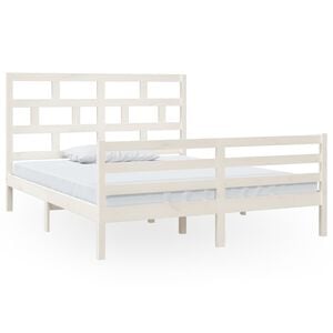 vidaXL Cadre de lit sans matelas blanc bois massif 160x200 cm