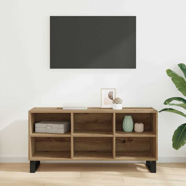vidaXL Meuble TV Ch&ecirc;ne artisanal 103,5 x 30 x 50 cm Bois d'ing&eacute;nierie