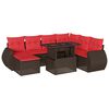 vidaXL Ensemble de canap&eacute; de jardin 8 pcs avec coussins marron